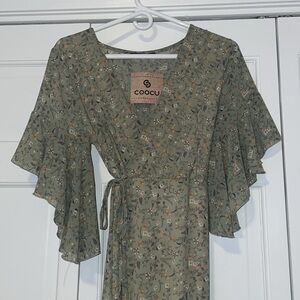 NWT Green Floral Maxi Dress